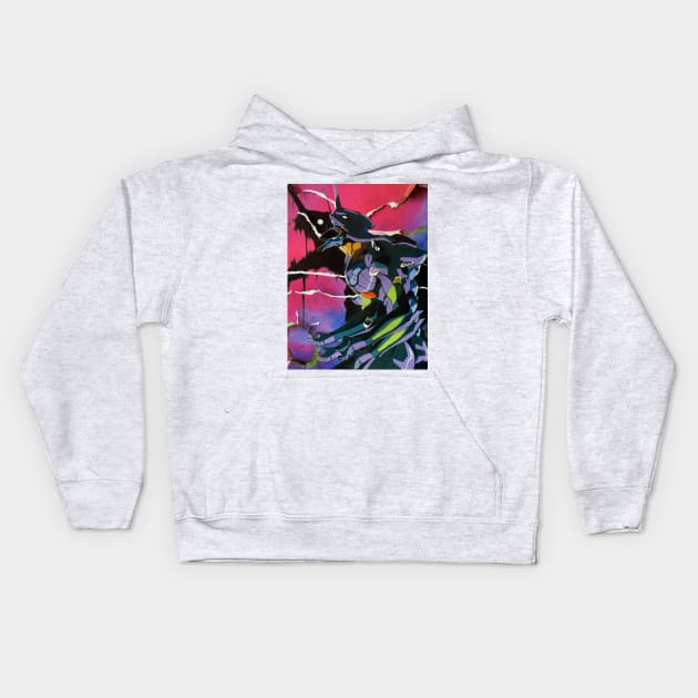 Neon Genesis Kids Hoodie by stellarcollages